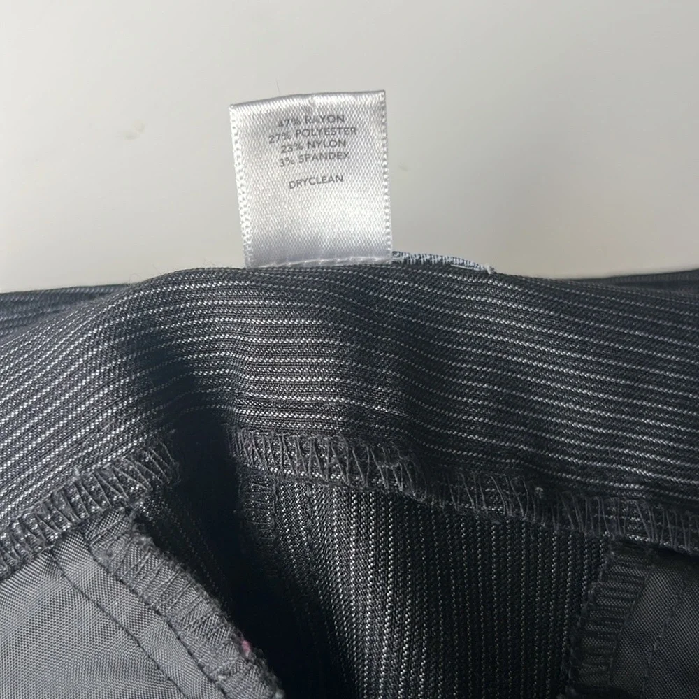 LOFT Ann Taylor Low Rise 90’s Y2K Charcoal Pinstripe Wide Leg Trousers 12